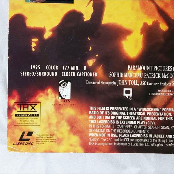 BLACK FRIDAY SALE Laser Disc Movie Set Braveheart Wide-screen edition VINTAGE - Picture 5 of 15